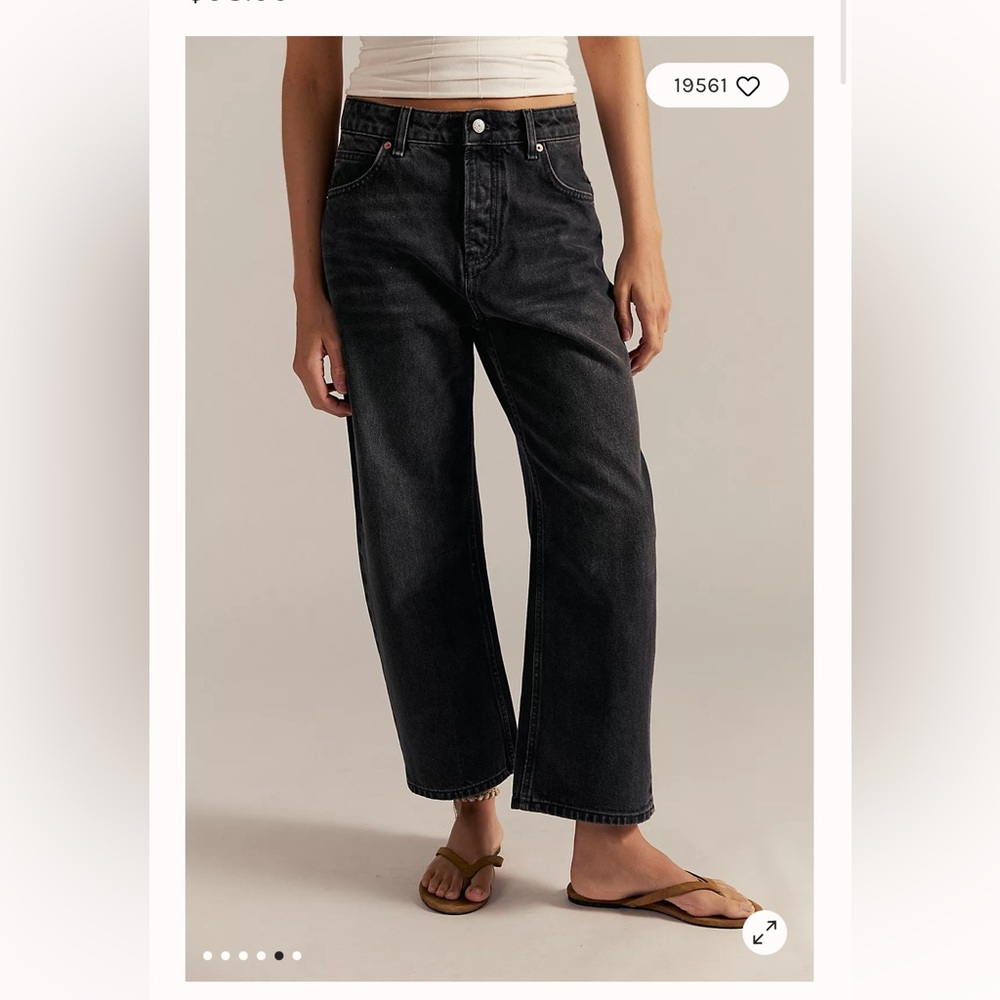 Free People Dark Denim Straight Leg Jeans